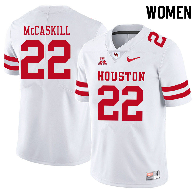 Women #22 Alton McCaskill Houston Cougars College Football Jerseys Sale-White